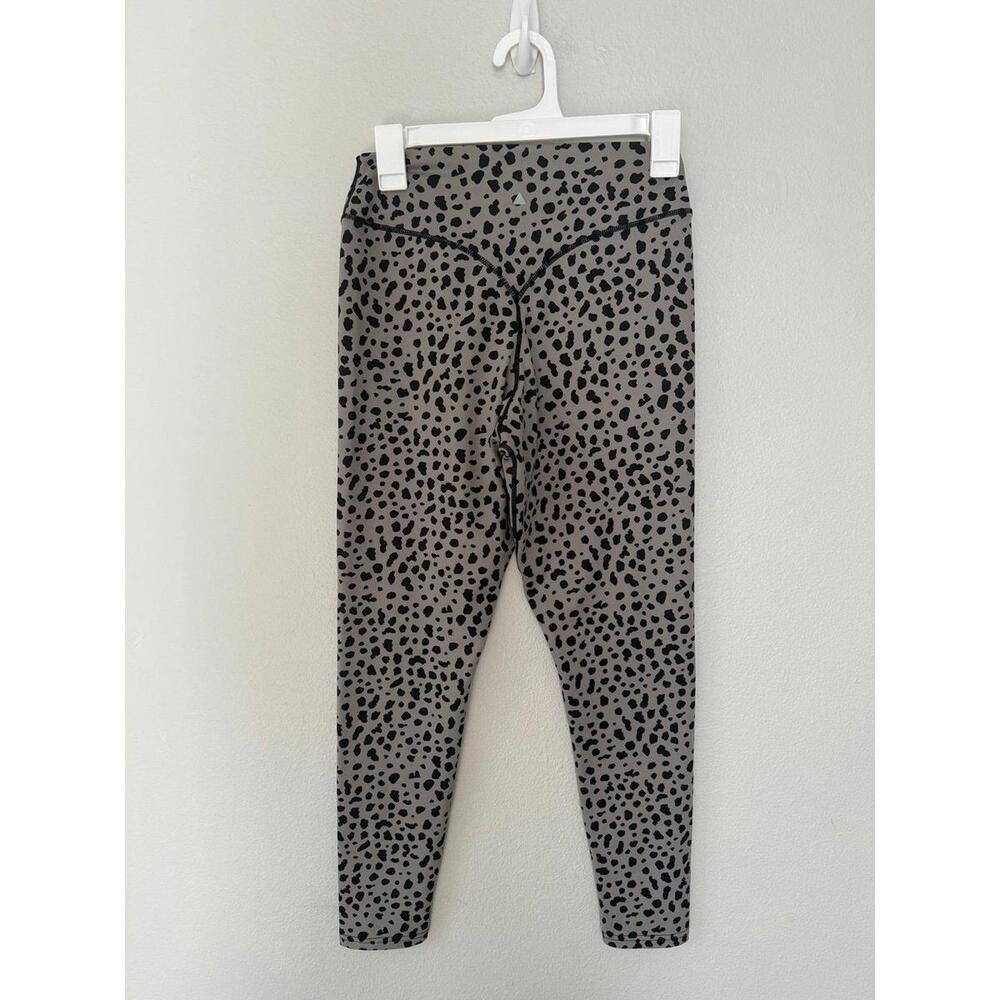 High-Waist Animal Print Leggings - Charcoal/Black